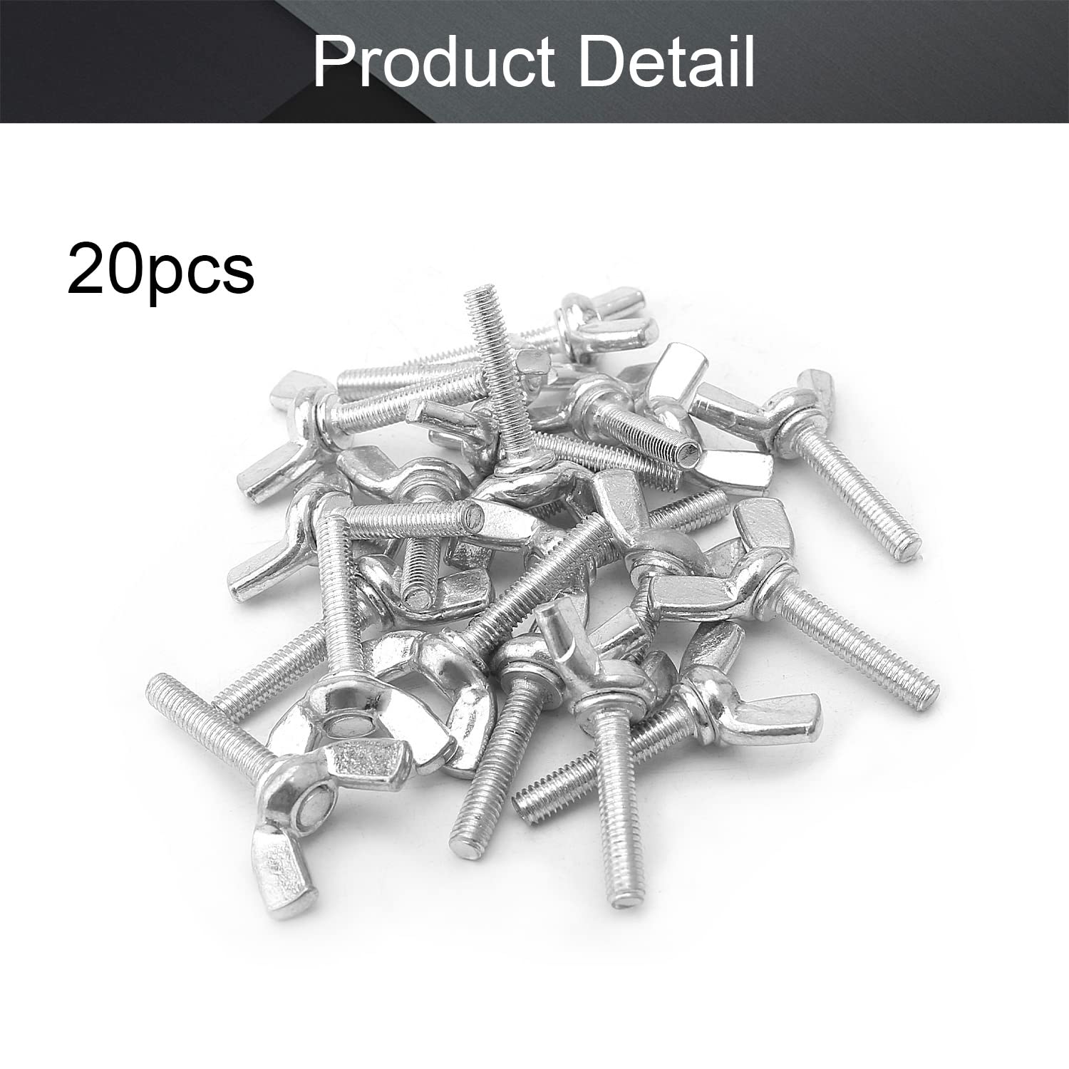 20Pcs M4x30mm Wing Butterfly Screws Bolts - Carbon Steel Thumb Hand Screws with Zinc Plating for DIY, Furniture, Electronics & Machinery - Silver Tone Fasteners for Easy Hand Tightening