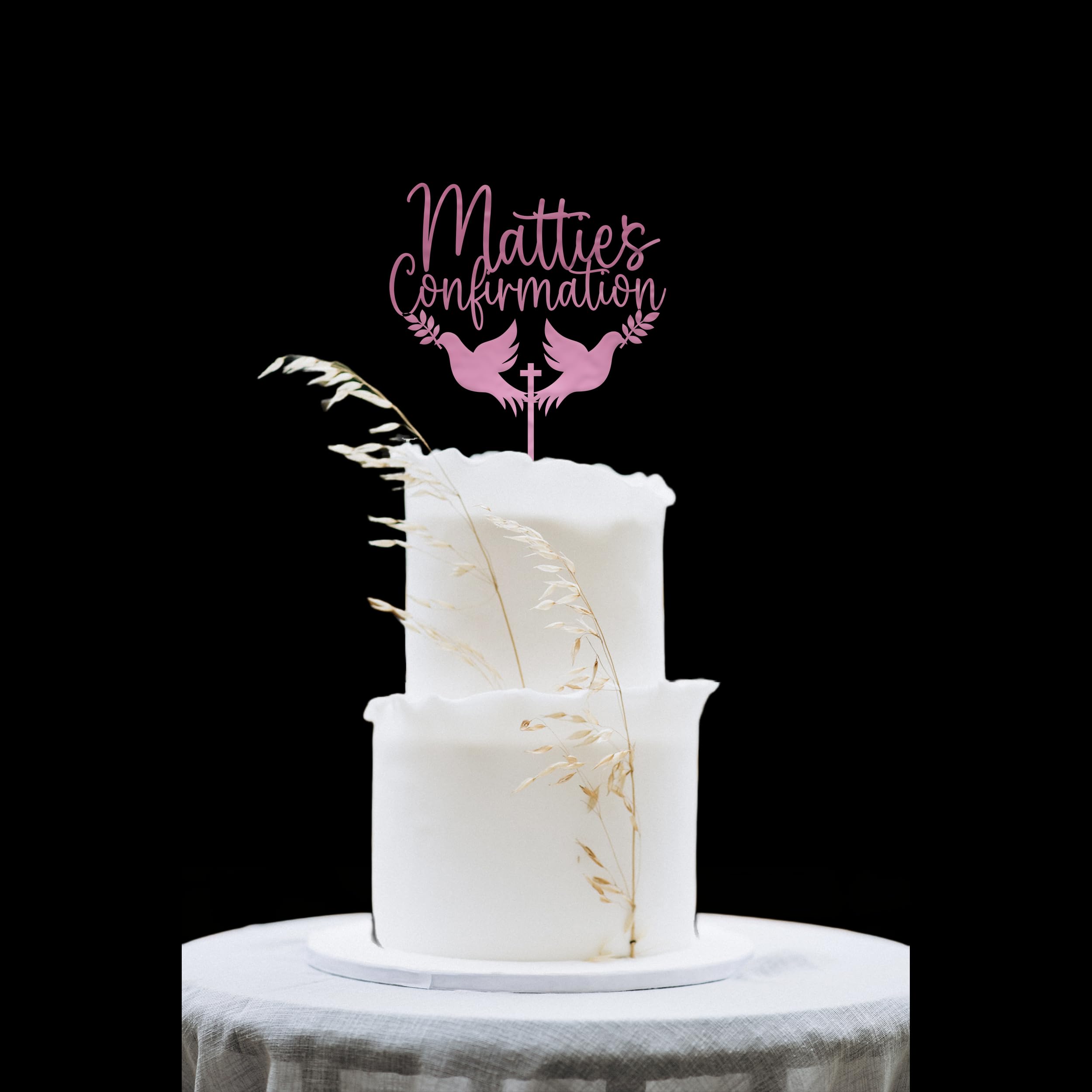 Custom Baptism Cake Topper Personalized with Name - God Bless Communion & 1st Confirmation Cake Decor - Perfect for Religious Celebrations, Baby Showers & Christening Parties