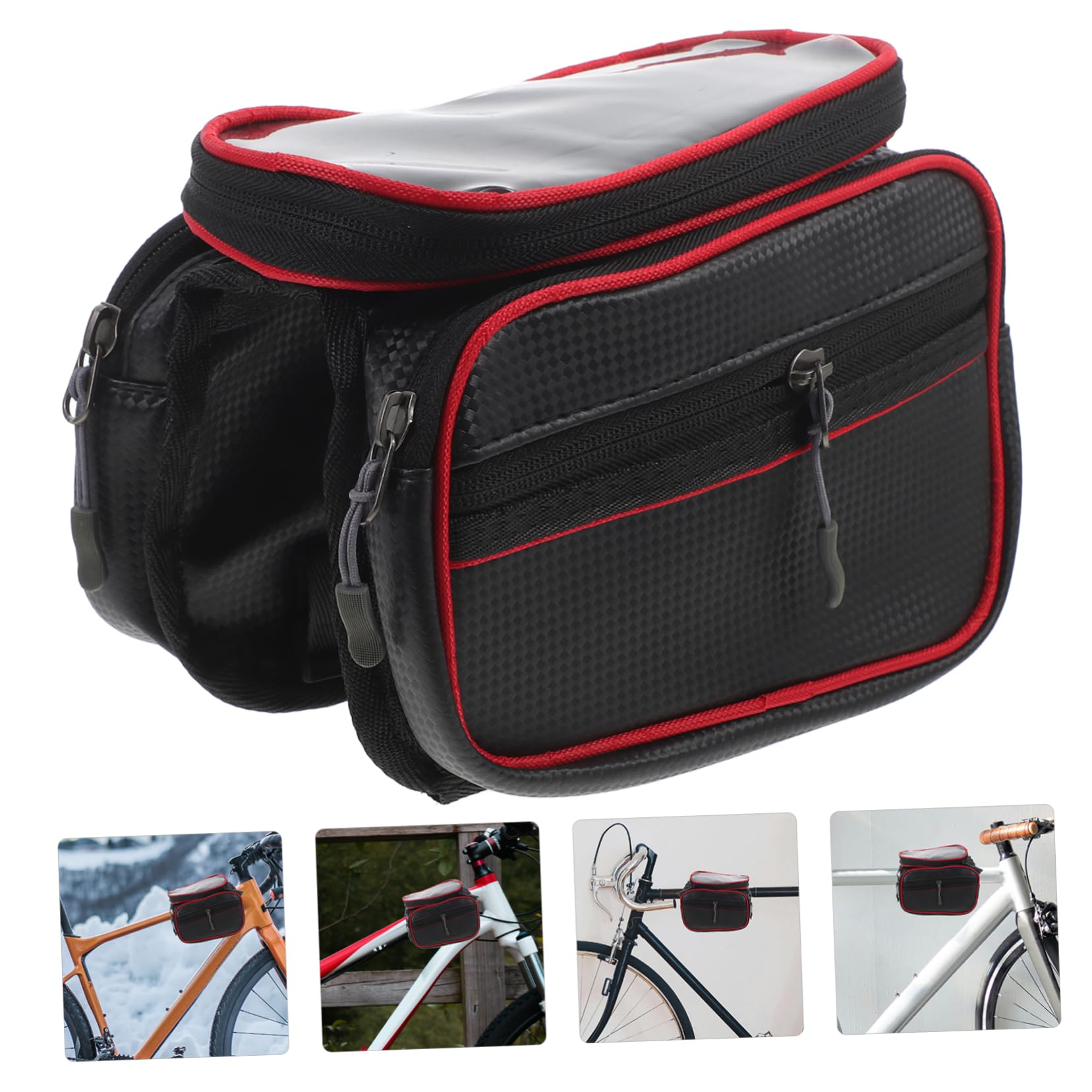 LIOOBO Bike Handlebar Bag - Waterproof Cycling Storage Organizer with Phone Mount for Bicycles | Perfect for Commuting, Mountain Biking & Outdoor Adventures