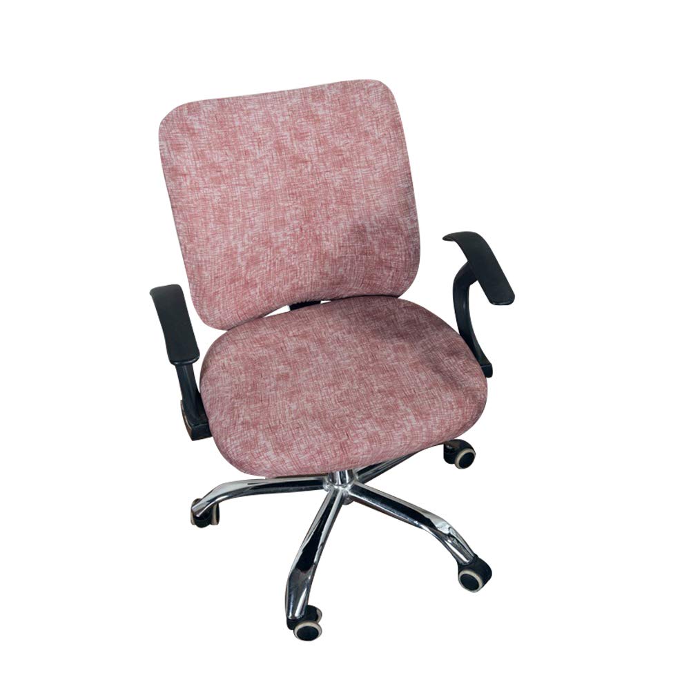 ISCCDY Universal Stretch Spandex Office Desk & Computer Chair Seat Covers - Rotating Chair Protector (Brown Red) - Perfect for Home Office, Gaming & Workspace Comfort