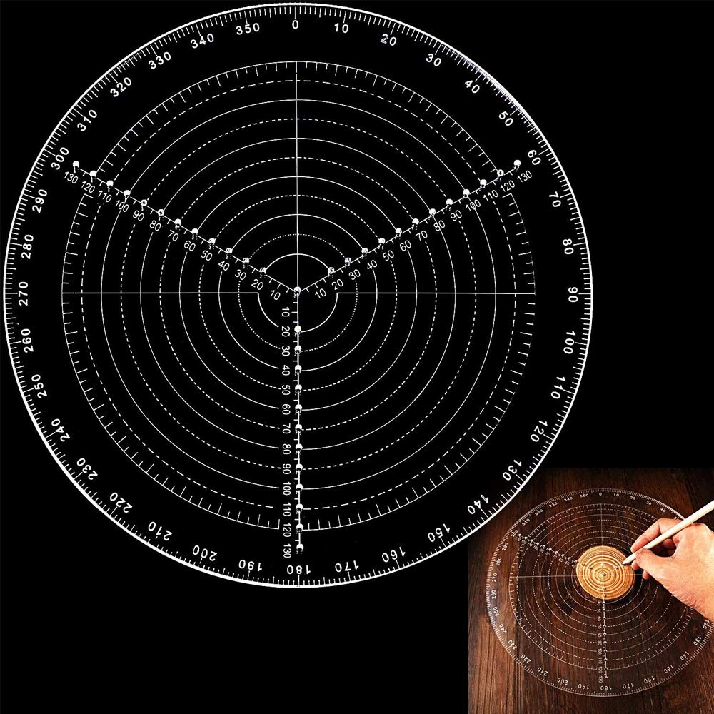 **Clear Acrylic Round Center Finder Compass - Precision Lathe Centering Tool for Wood Turning, Circle Gauge for Drawing Perfect Circles (Various Diameters) - Ideal for Woodworking, Metalworking & DIY Crafts**