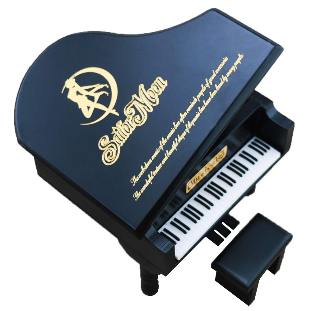 Vintage Sailor Moon Music Box - Handcrafted Wooden Wind-Up Piano Musical Box with Moonlight Densetsu Melody - Perfect Gift for Anime Fans & Collectors - Ideal for Bedroom Decor, Anniversary Gifts & Anime-Themed Parties