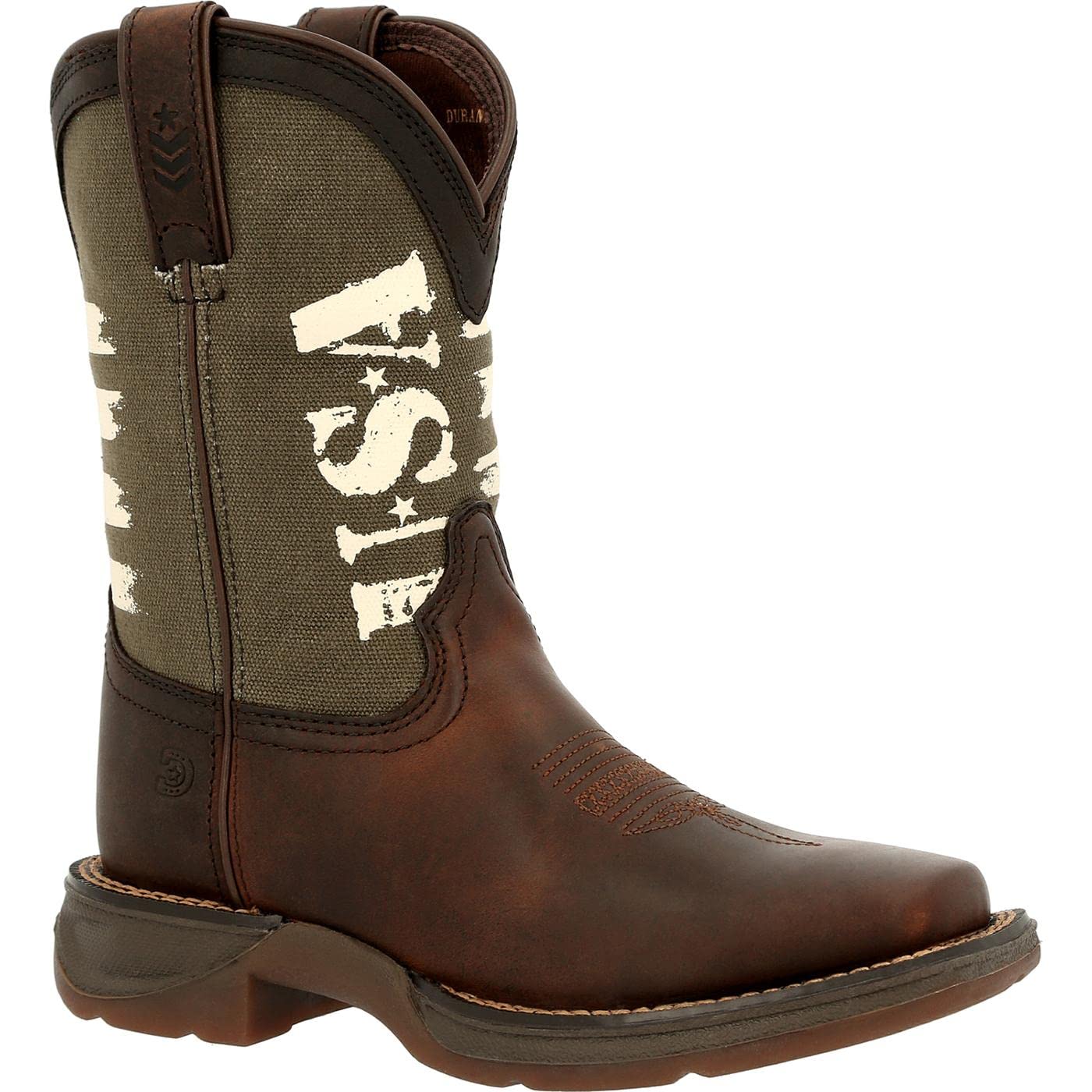 Durango Lil Little Kids' Army Western Boots - Durable Leather Cowboy Boots for Toddlers & Young Boys | Perfect for Rodeo, Ranch, Western Dress Up & Outdoor Play