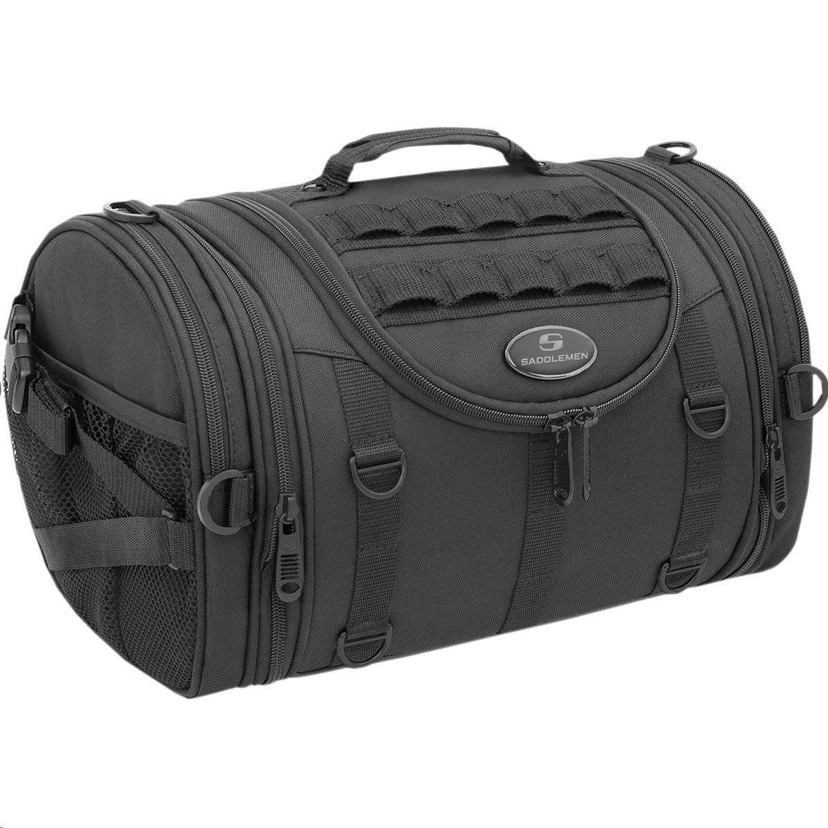 Saddlemen R1300LXE Tactical Deluxe Roll Street Motorcycle Tail Bag - Black, One Size, Waterproof Motorcycle Luggage for Harley, Honda, Yamaha - Perfect for Commuting, Touring & Road Trips