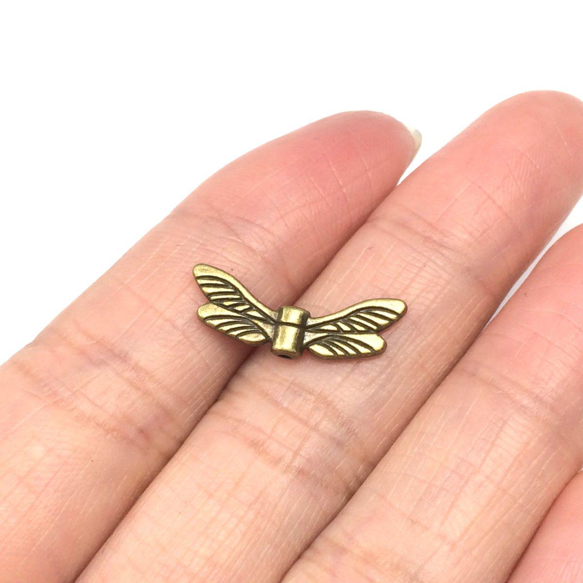 20 x Antique Bronze Wing Charms 20x5mm - Two-Sided Beads for Necklace, Bracelet, Earrings & Keychain - DIY Jewelry Making & Mala Yoga Beads - Perfect for Handmade Crafts & Boho Accessories