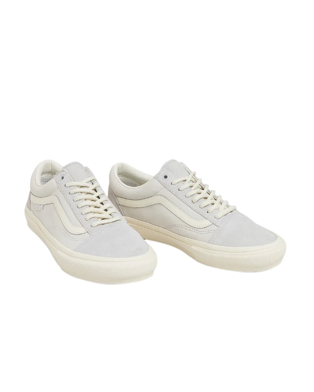 VANS Women's Old Skool Skate Shoes - Classic Grey/Marshmallow Sneakers for Skateboarding & Casual Wear | Comfortable Canvas Shoes for Women's Street Fashion