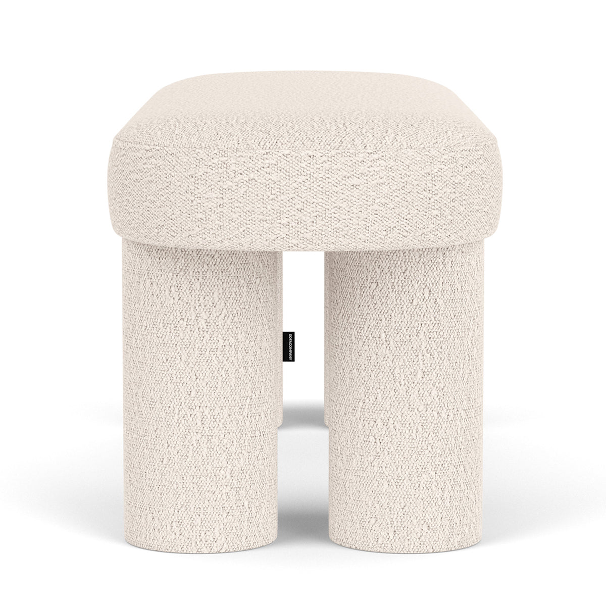 Charlie Boucle Bench - Modern Upholstered Accent Bench for Living Room, Bedroom & Entryway - Soft Chenille Fabric with Wooden Legs - Stylish Seating & Decor for Home