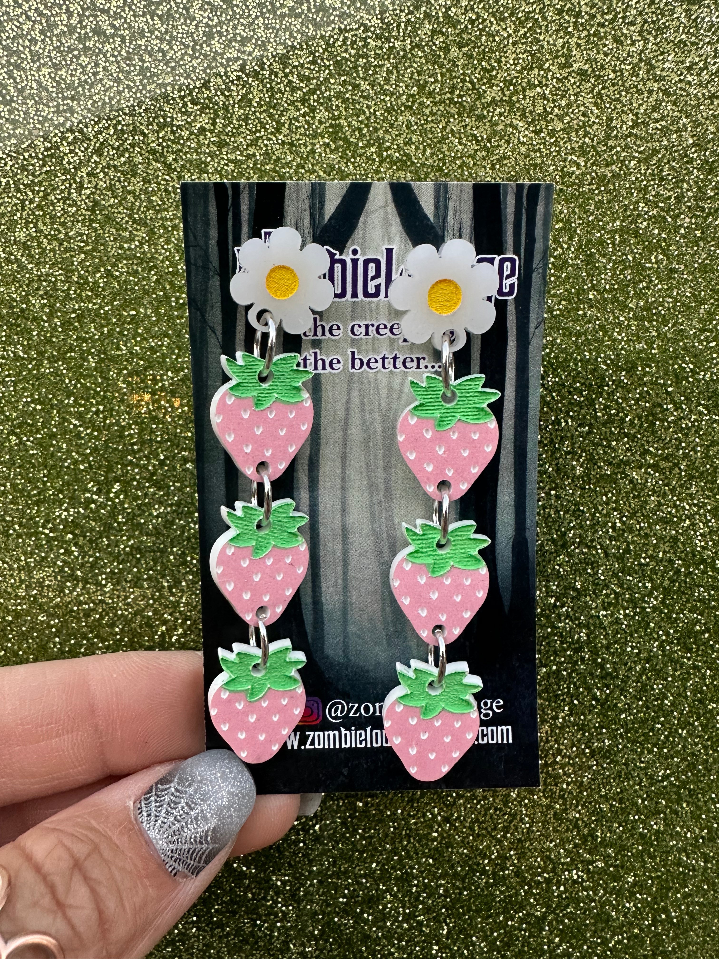 Strawberry Earrings for Women - Cute Dainty Fruit Stud Earrings - Perfect for Summer, Valentine's Day & Everyday Wear