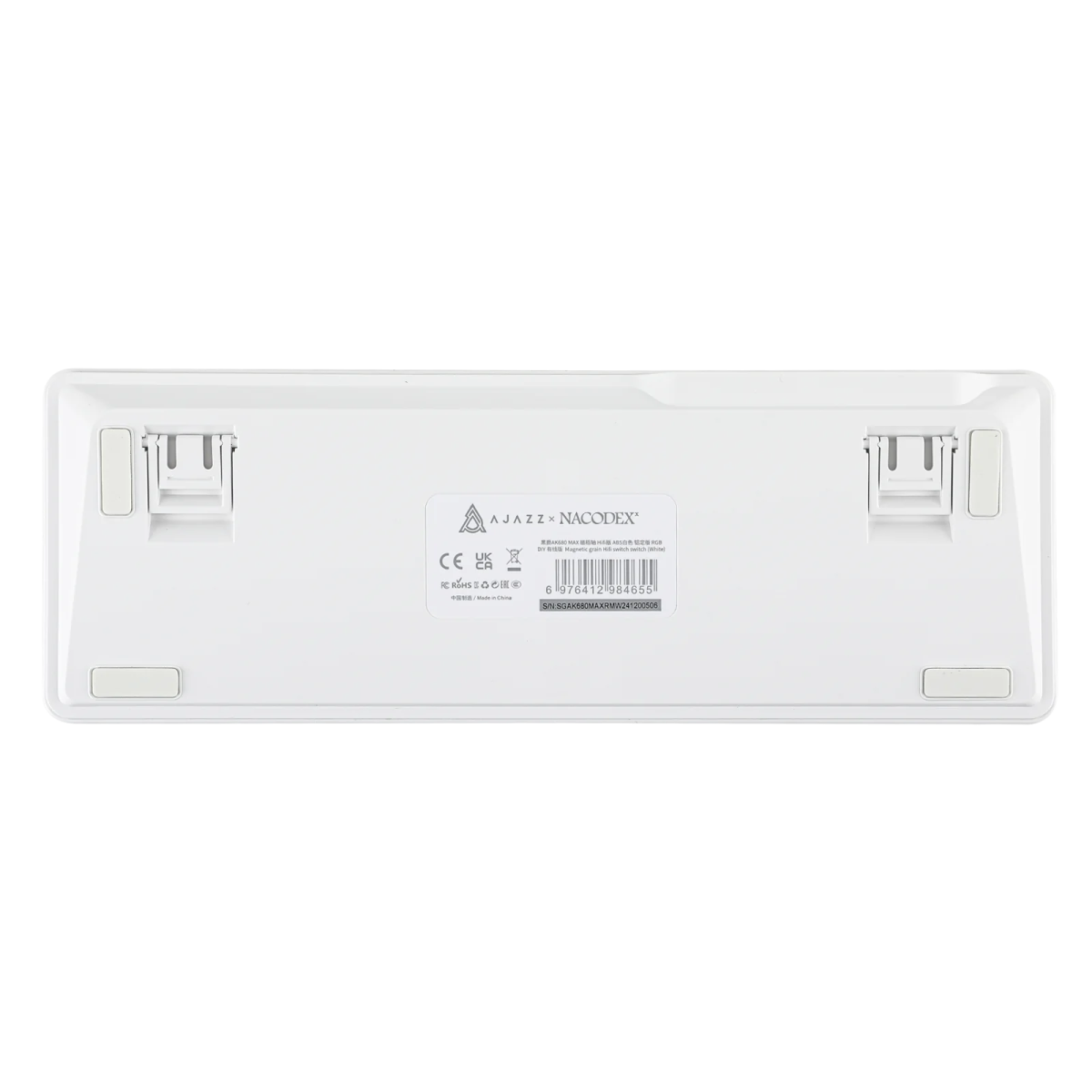 Ajazz AK680 Max White RGB Wired Mechanical Keyboard with Magnetic Switches - Perfect for Gaming, Typing & Office Work