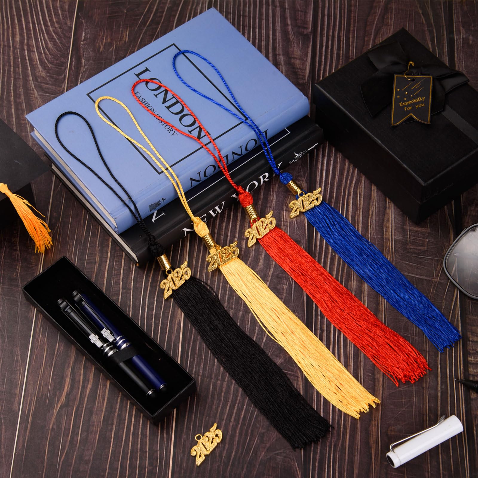 2025 Graduation Tassel Set - 12 Pack with Year Charm | Graduation Cap Decorations for High School & College Ceremonies | Graduation Party Supplies in Red | Perfect for Commencement, Photo Props & Celebration Decor