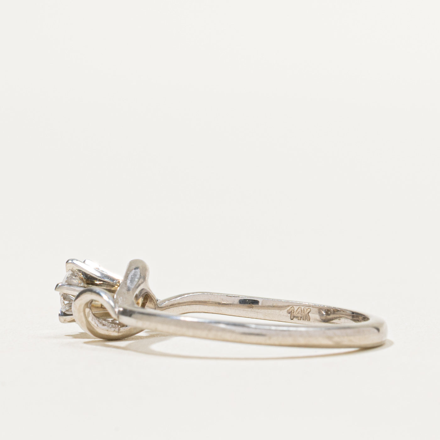 0.23ct Solitaire Diamond Wave Ring - Size 6.75 | Elegant Engagement & Wedding Band for Women | Perfect for Proposals, Anniversaries & Special Occasions