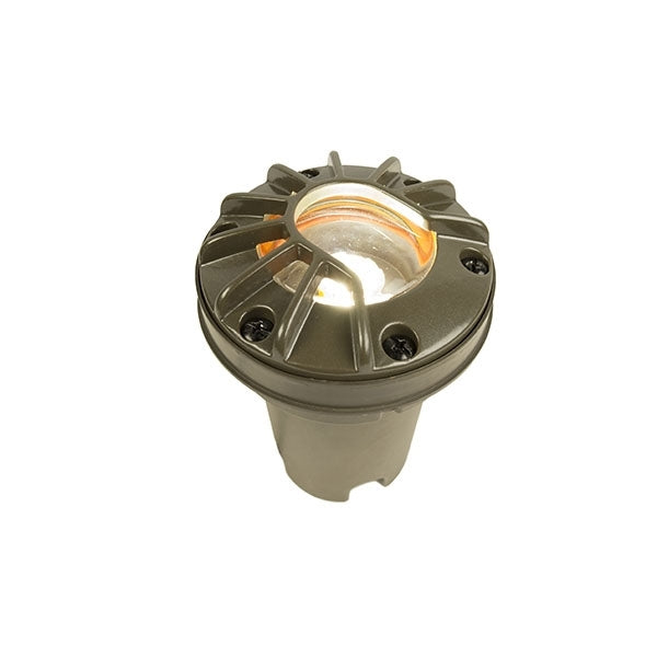 FX FCZD6LEDLVBS FC Well Light - 6 LED Recessed Lighting Fixture with Louver in Natural Brass for Indoor and Outdoor Use - Perfect for Pathways, Gardens, and Patio Lighting