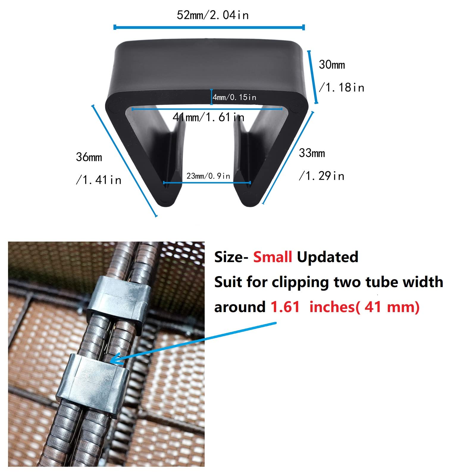 10 Pack Patio Outdoor Sectional Rattan Wicker Sofa Connector Clips - 1.61 Inch Tube Width Fasteners - Durable Furniture Hardware for Garden, Deck & Backyard Sectional Sofa Assembly
