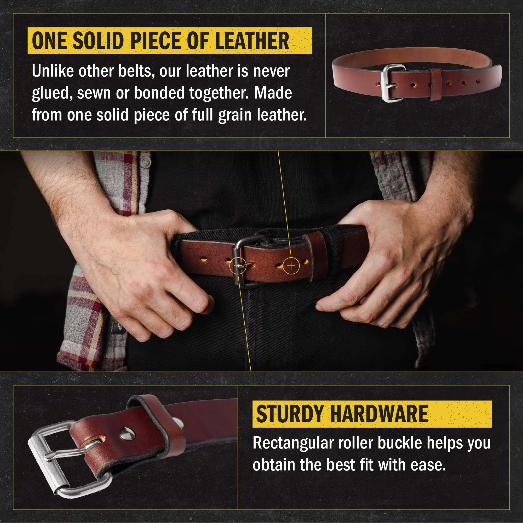 Relentless Tactical Premium Leather Gun Belt for Men | USA Made Concealed Carry Belt (CCW) | Heavy Duty Tactical Belt for Shooting Range, Hunting & Everyday Wear