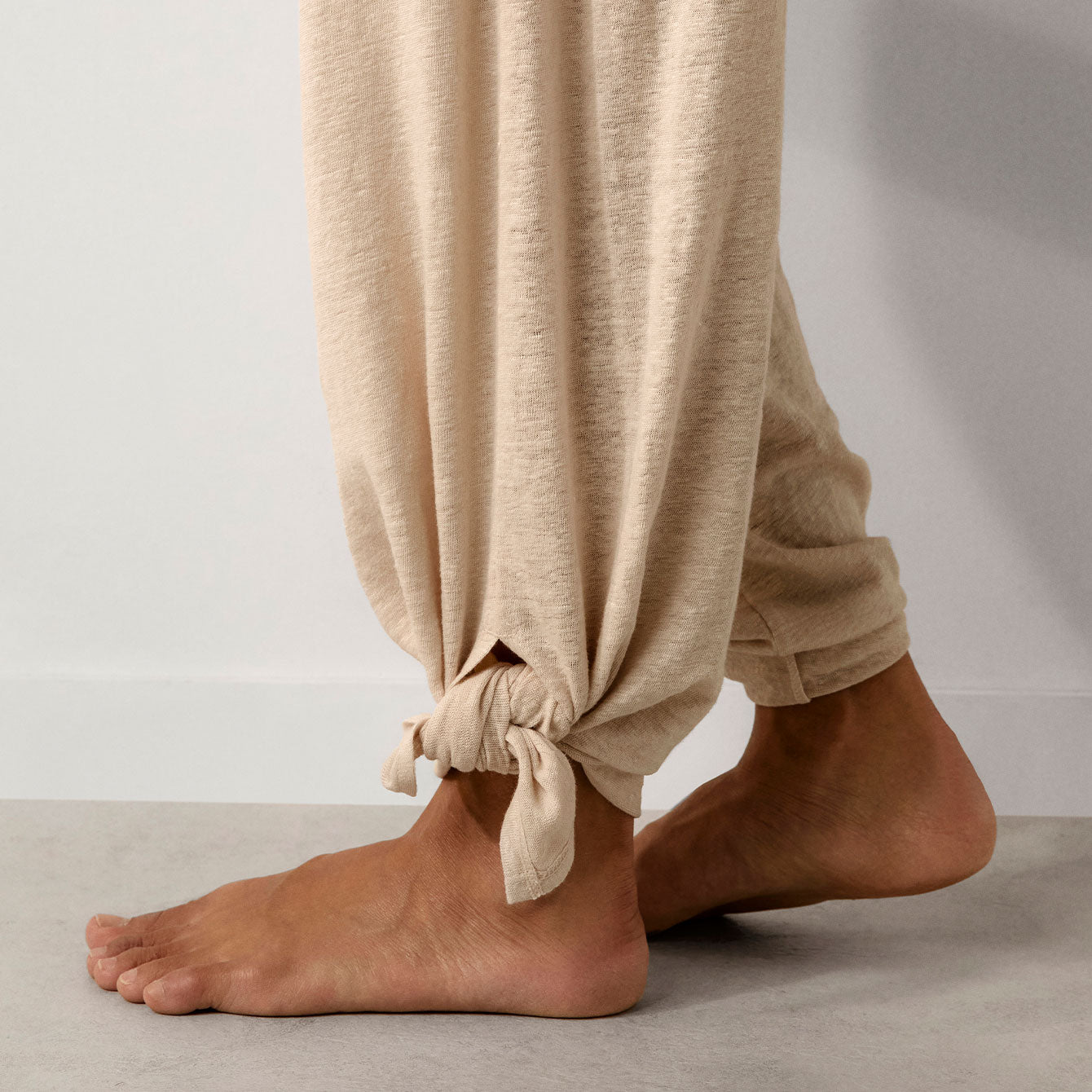 Breathable Linen Knit Pants with Side Slits - Comfortable Casual Lounge Pants for Women | Perfect for Summer, Yoga, and Relaxing at Home
