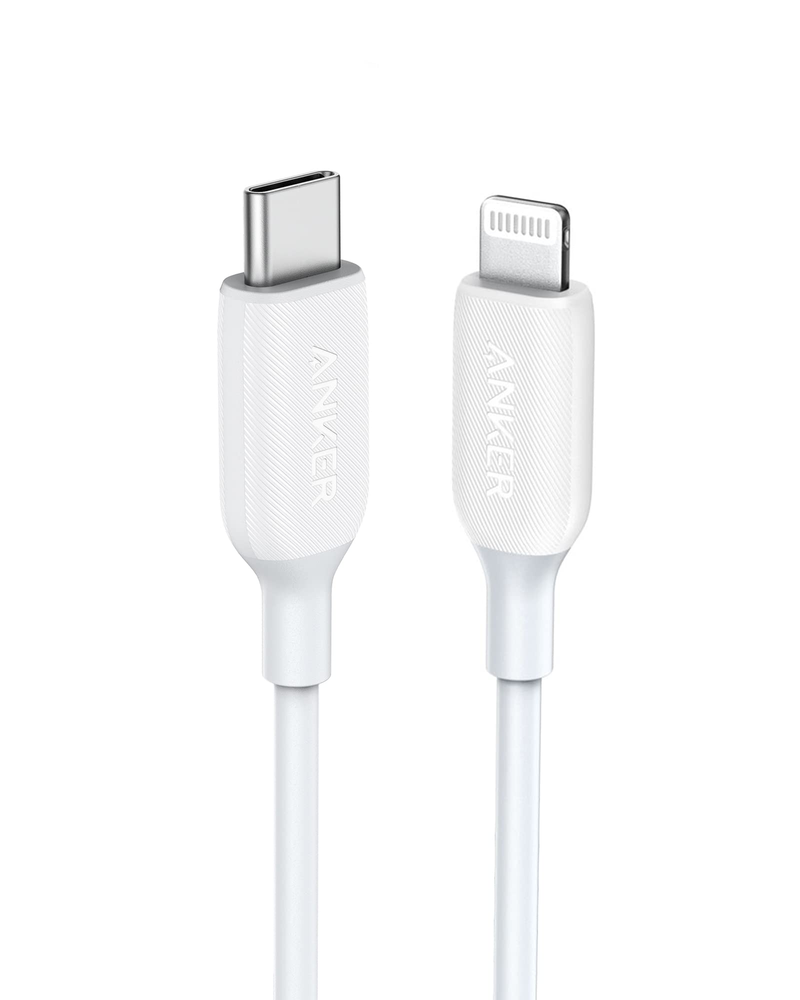 Anker USB-C to Lightning Cable 6ft MFi Certified Fast Charging Cable for iPhone 13/12/11/X/8, AirPods Pro - Power Delivery Support (White) | Perfect for Home, Office & Travel Charging