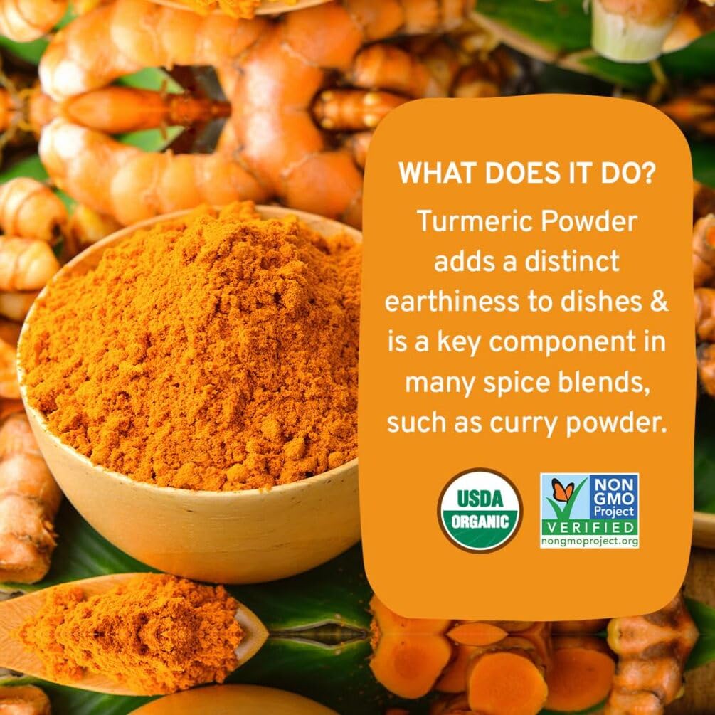 Organic Turmeric Powder with Curcumin 397g (14oz) - Gluten Free, Non-GMO, USDA Certified | Great for Golden Milk, Smoothies & Cooking