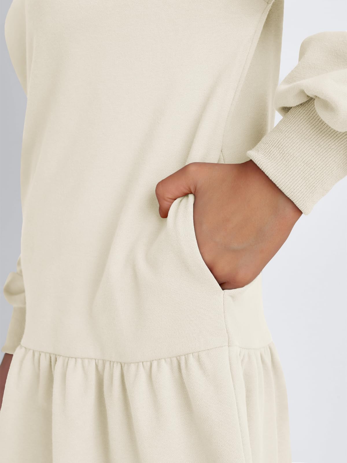 Trendy Queen Women's Oversized Sweatshirt Dress - Crew Neck Mini Fall & Winter Hoodie Fashion for Casual Wear, Loungewear, and Street Style Outfits