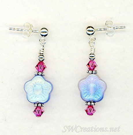 Floral Enchantment Crystal Earrings for Women | Elegant Dangle Drop Earrings with Sparkling Stones | Perfect for Weddings, Parties & Special Occasions