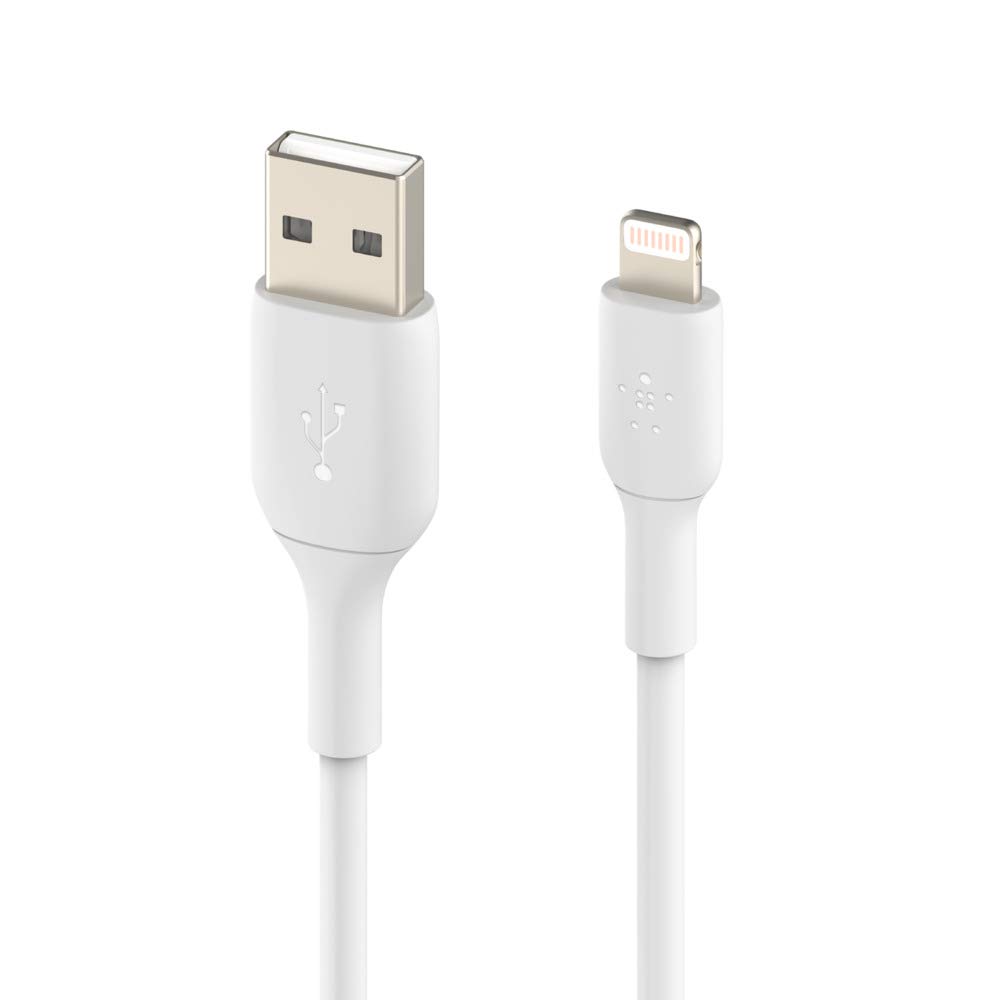 Belkin MFi-Certified Lightning to USB Cable - 3ft Fast Charging Cord for iPhone 14/13/12/11/X/8, iPad & AirPods - Durable White Charger (CAA001bt1MWH) | Perfect for Home, Office & Travel Use