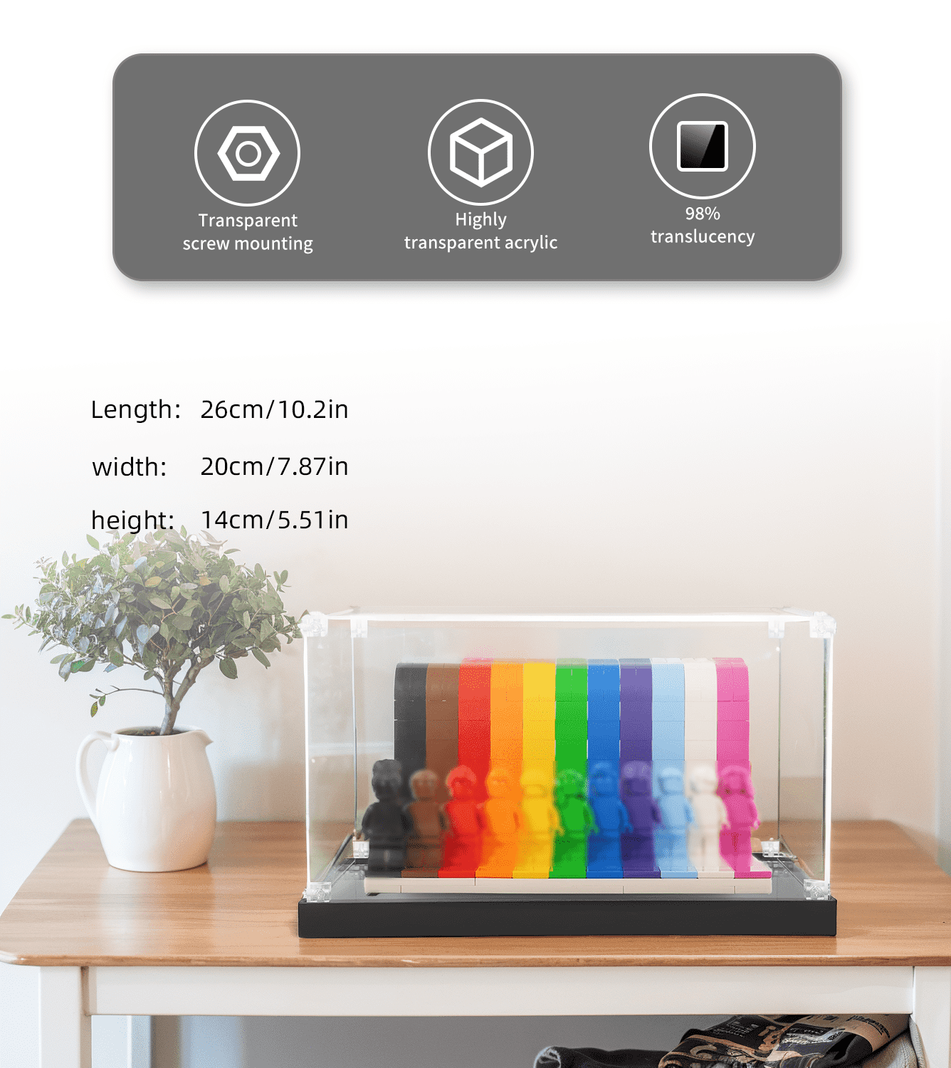 LEGO Everyone Is Awesome 40516 Display Case - Premium Acrylic Showcase for LEGO Set Protection & Collection Display - Perfect for Home Decor, Office Display, and Gift Presentation
