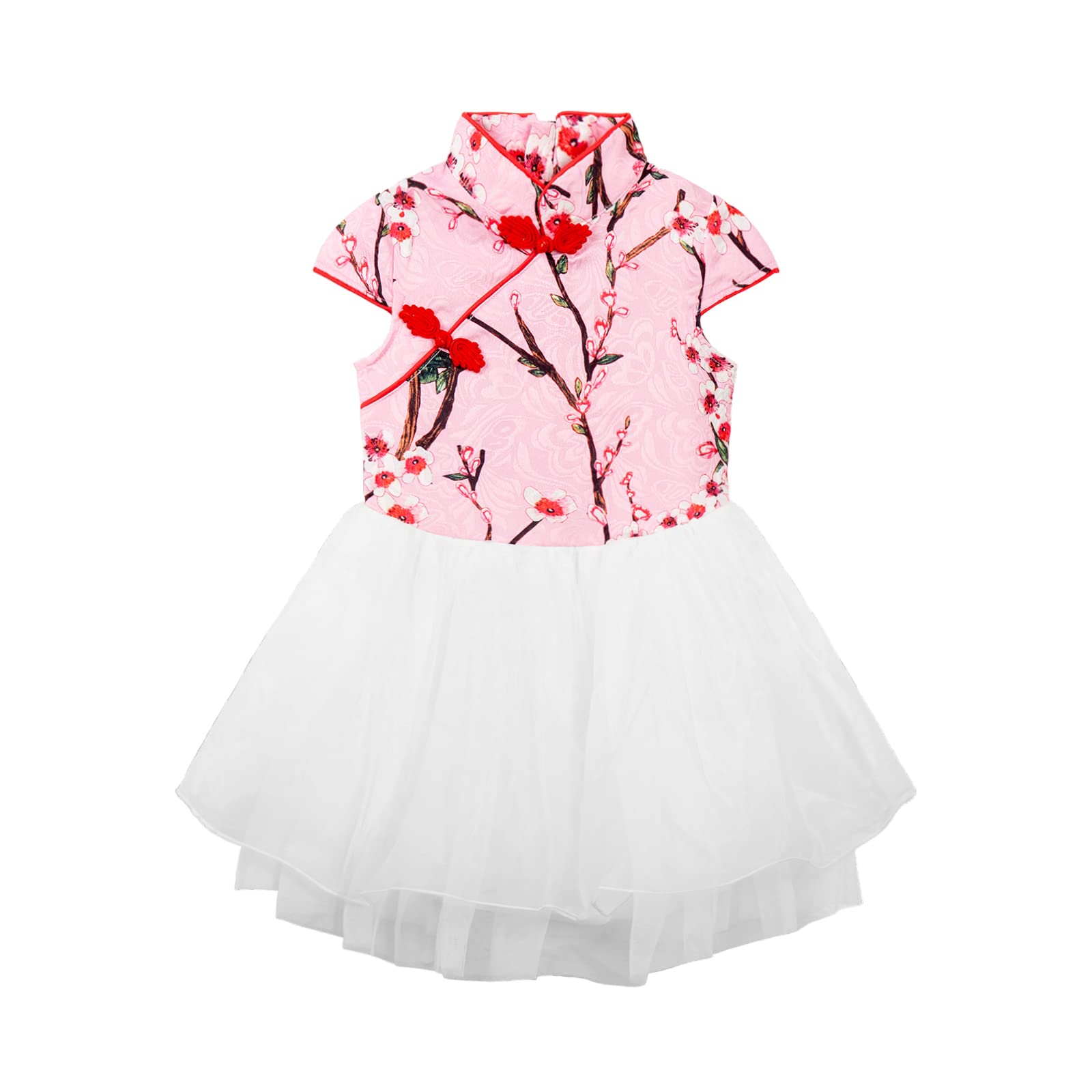 LittleSpring Girls' Holiday Qipao Princess Dress - Traditional Chinese Cheongsam for Parties, Photos & Special Occasions