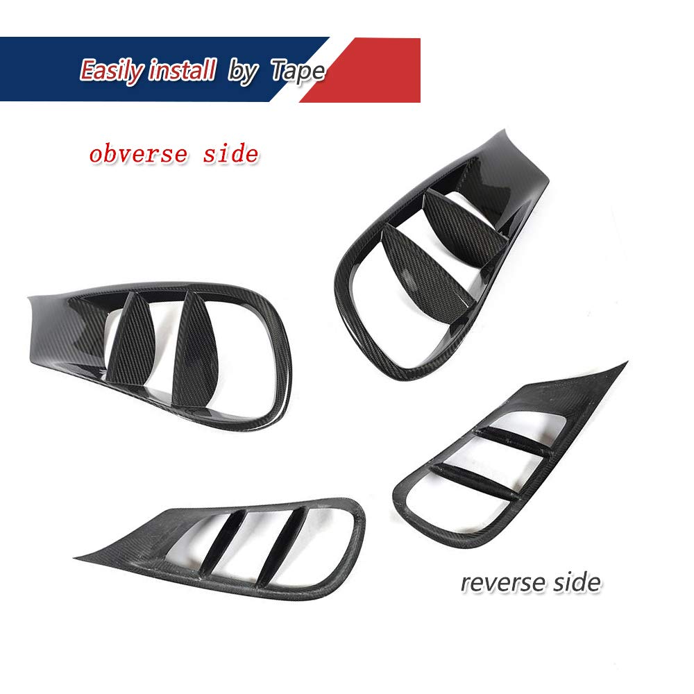 Carbon Fiber Front Bumper Vent Trim for Mercedes Benz C Class W212 E300 E350 E400 E550 Sedan (2014-2016) - Air Fender Cover, Scoop Winglet, Apron Fin & Front Splitter - Perfect for Car Customization & Performance Upgrade