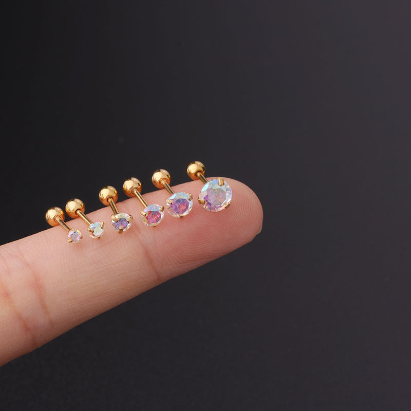 2mm 4mm 5mm Cartilage Stud Earrings - Simple Sleeper Hoop Earrings for Women | HSPJ359 | Perfect for Daily Wear, Piercing Healing and Minimalist Style