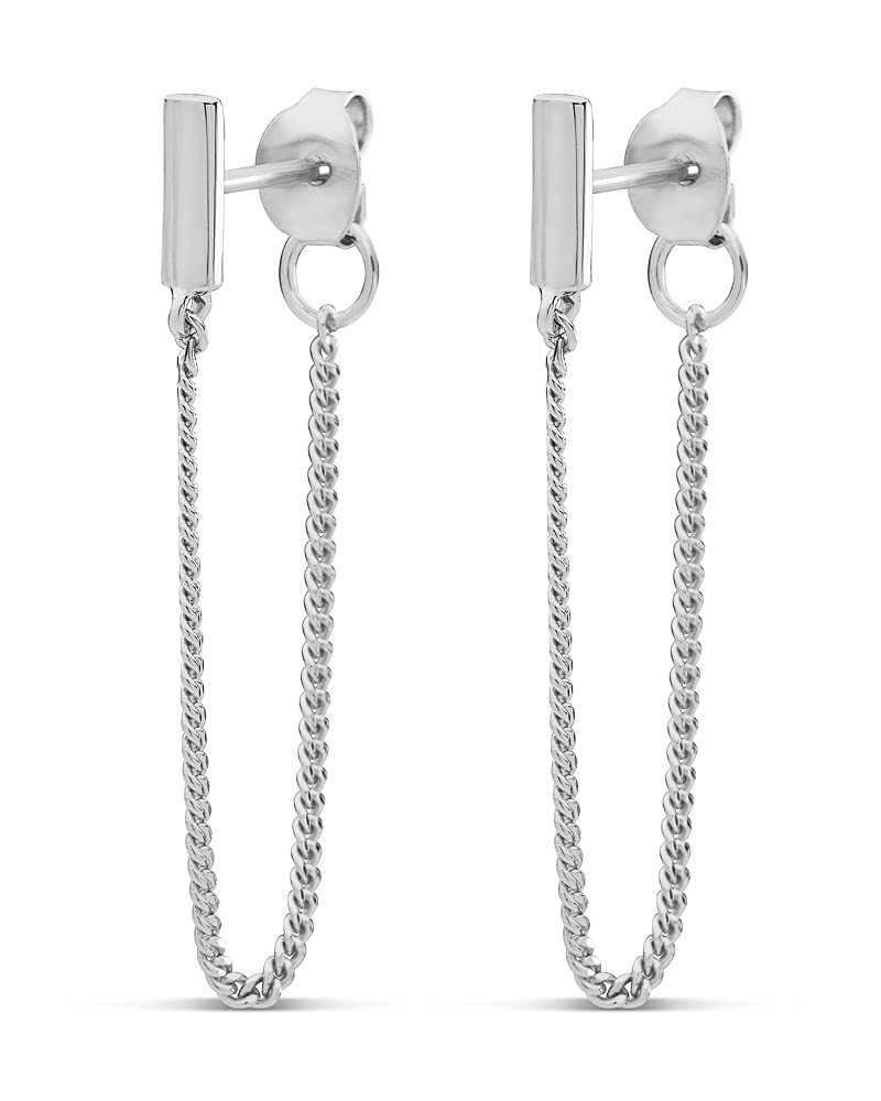 14K Gold Butterfly Earrings for Women - Sterling Silver & Gold Chain Dangle Earrings - Trendy Aesthetic Jewelry for Everyday Wear & Special Occasions