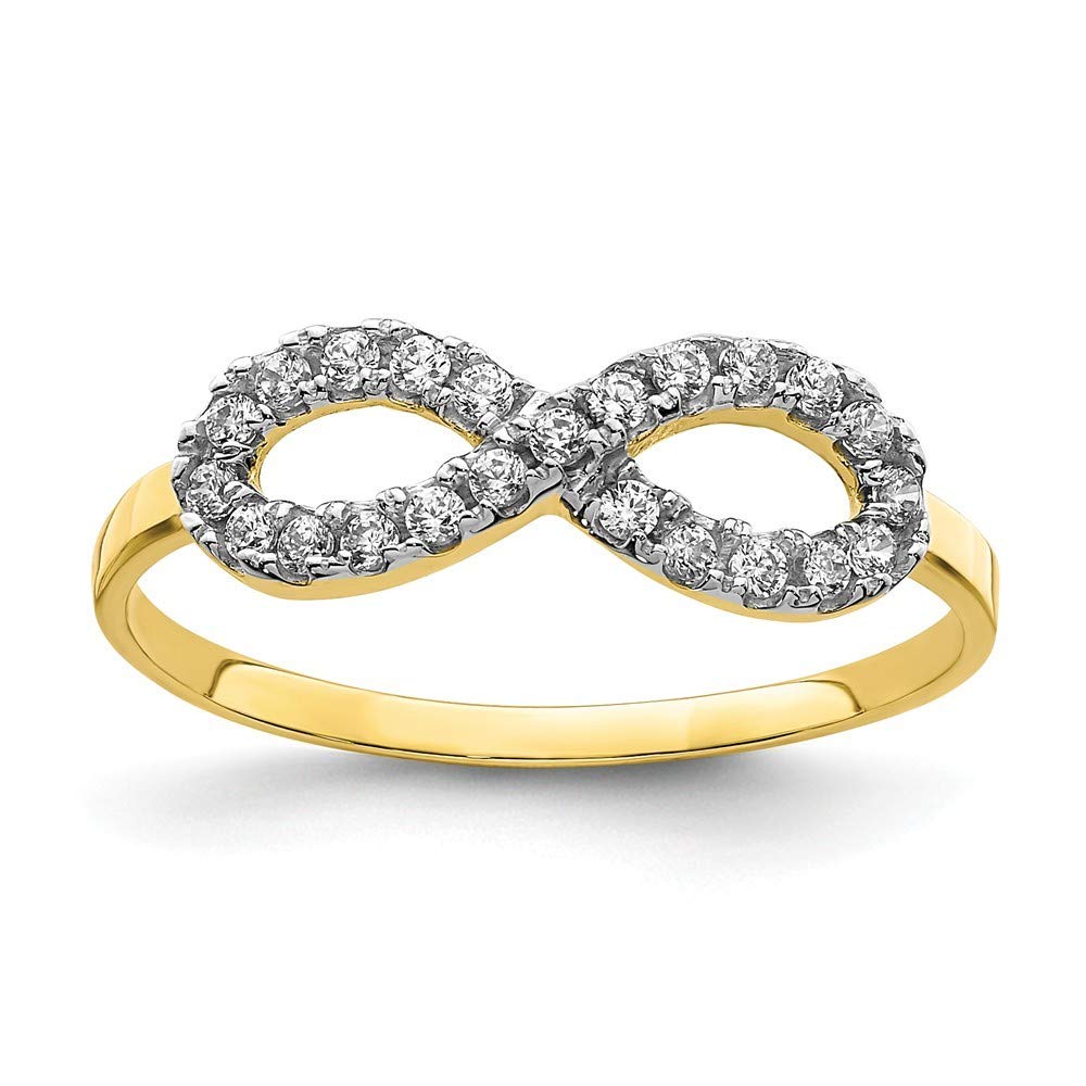 10K Gold CZ Cubic Zirconia Simulated Diamond Infinity Ring Size 7.25 - Elegant Women's Jewelry Gift for Anniversary, Engagement & Special Occasions