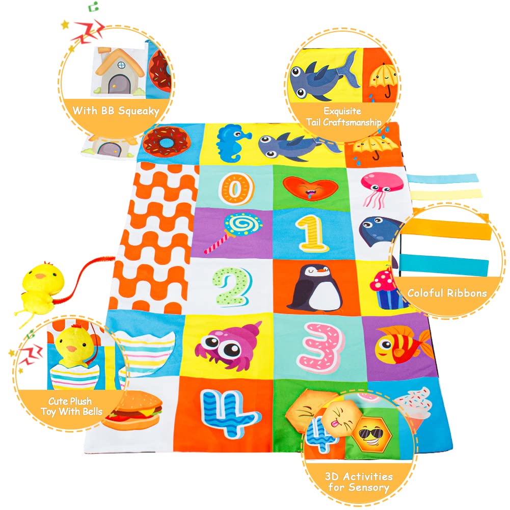 Teytoy Black and White High Contrast Tummy Time Mirror & Sensory Toy for Newborns 0-3 Months - Baby Teether, Crinkle Paper Mat for 4-12 Month Olds - Perfect for Infant Sensory Development and Playtime