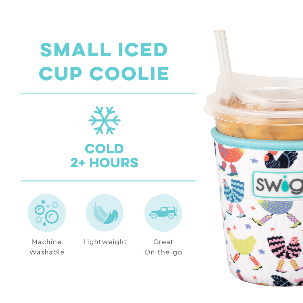 Funky Chicken Small Iced Cup Coolie - Insulated Beverage Holder for Cold Drinks, Perfect for Summer Parties, BBQs, and Beach Outings