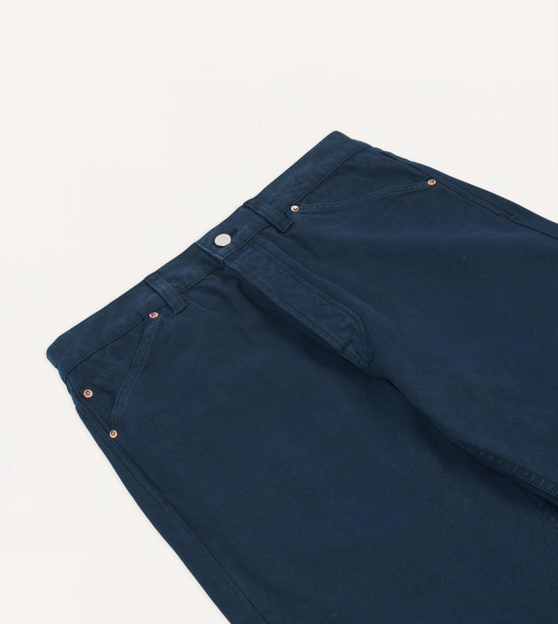 Men's Navy Lightweight Cotton Canvas Five Pocket Jeans - Comfortable Stretch Denim Pants for Casual Wear & Outdoor Activities