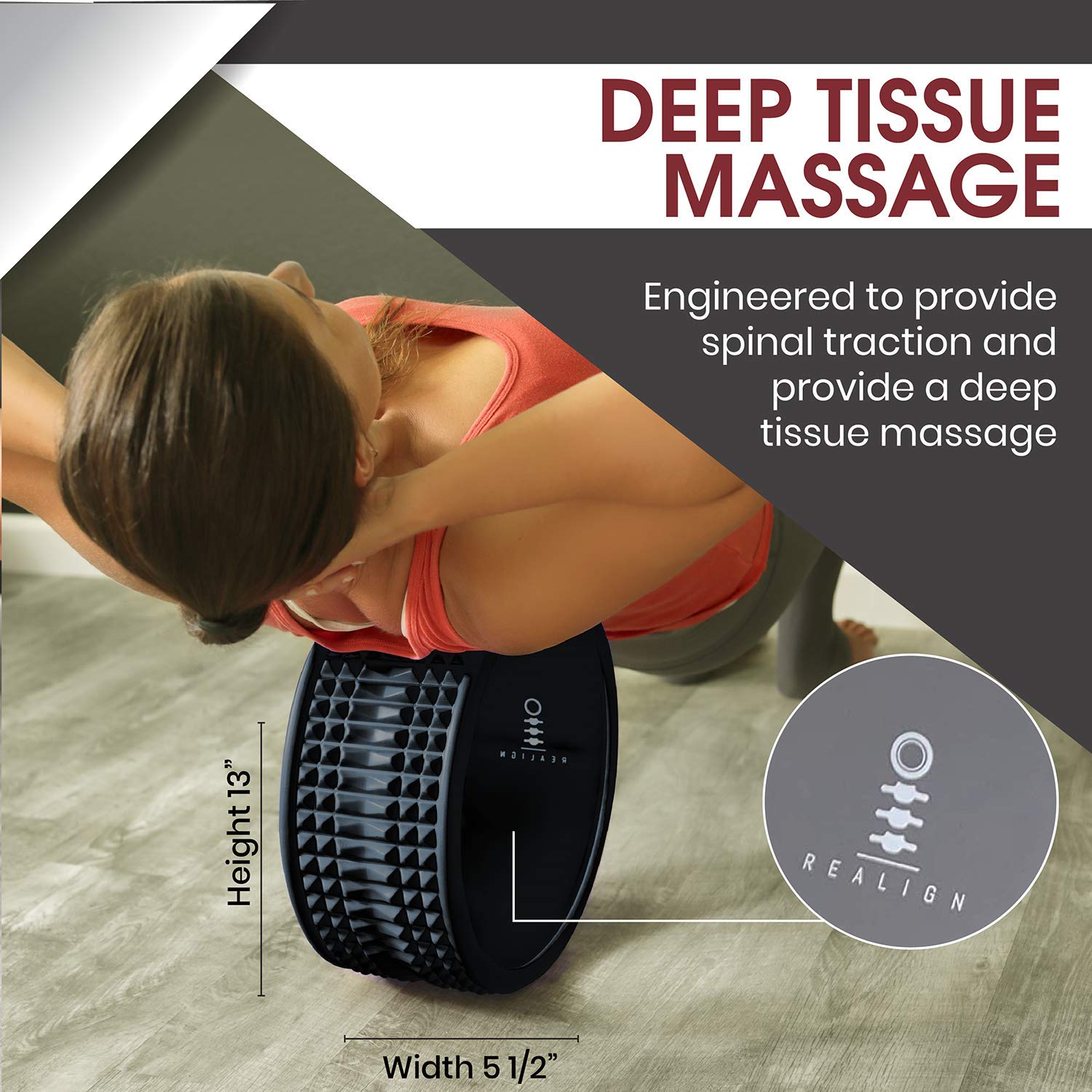 Trigger Point Yoga Wheel & Foam Roller for Back Pain Relief - Deep Tissue Massager for Mobility, Muscle Recovery & Spine Alignment - Perfect for Yoga, Pilates, Post-Workout Recovery & Home Therapy