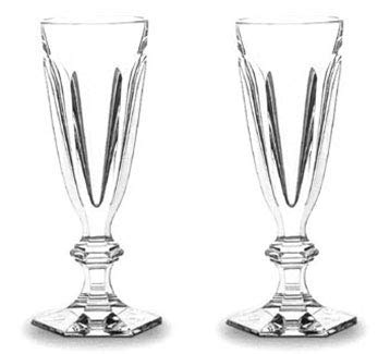 Baccarat Crystal Harcourt 1841 Champagne Flutes - Elegant Clear Glass Set of 2 for Weddings, Anniversaries & Luxury Dining