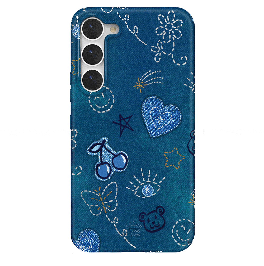 Samsung Phone Case for Galaxy S21/S20/Note 20 - Stylish Blue Denim Design with Shockproof Protection | Perfect for Everyday Use, Travel & Outdoor Activities