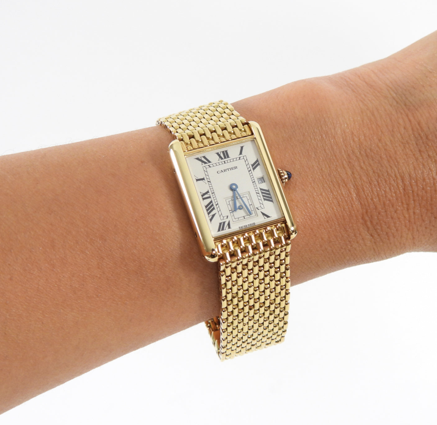 Cartier 18k Yellow Gold Tank Louis Grain de Riz Watch - Luxury Swiss Made Timepiece for Men & Women - Perfect for Business Meetings, Formal Events & Special Occasions