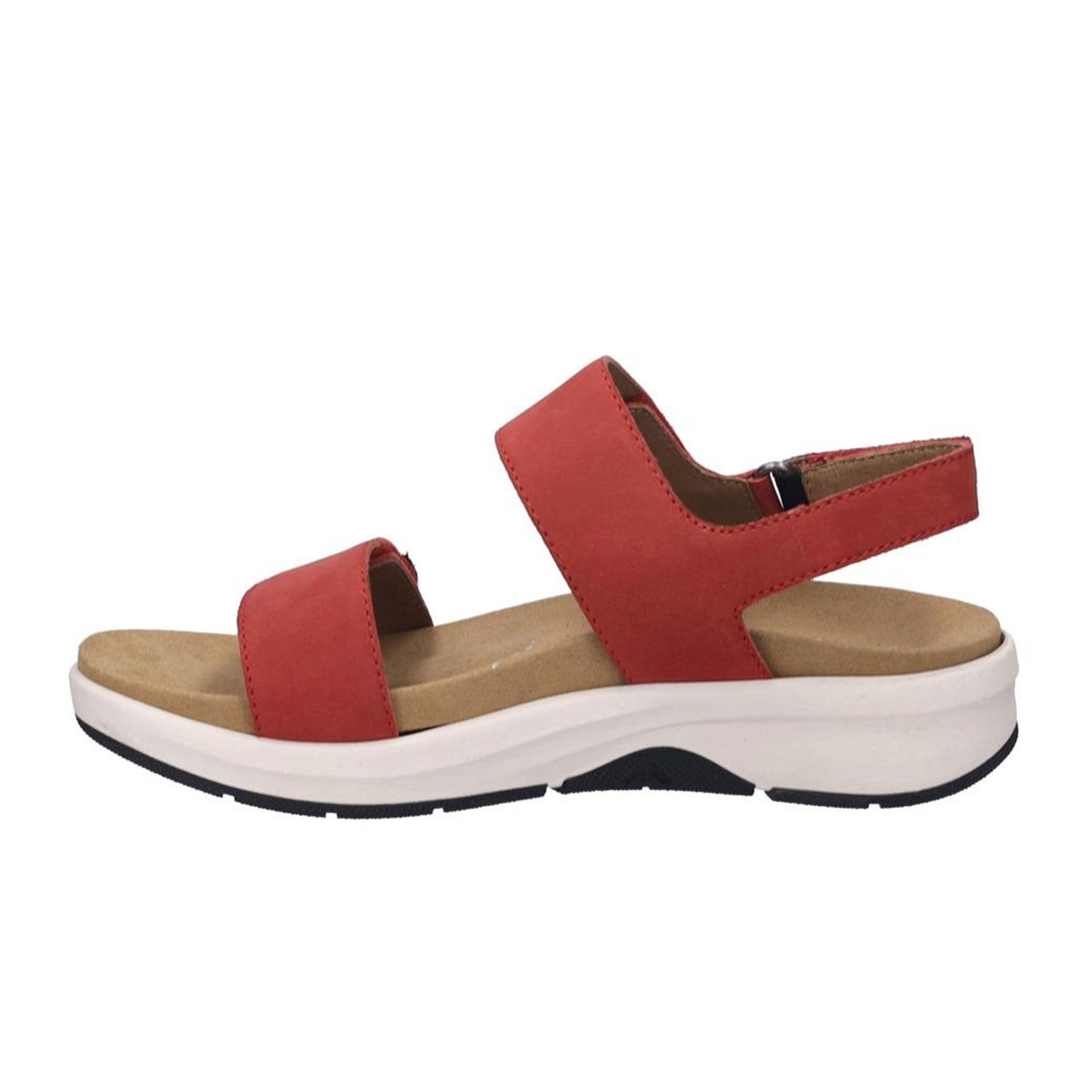 Josef Seibel Estelle 04 Women's Backstrap Sandals - Comfortable Red Leather Summer Casual Shoes for Beach, Vacation & Outdoor Walking