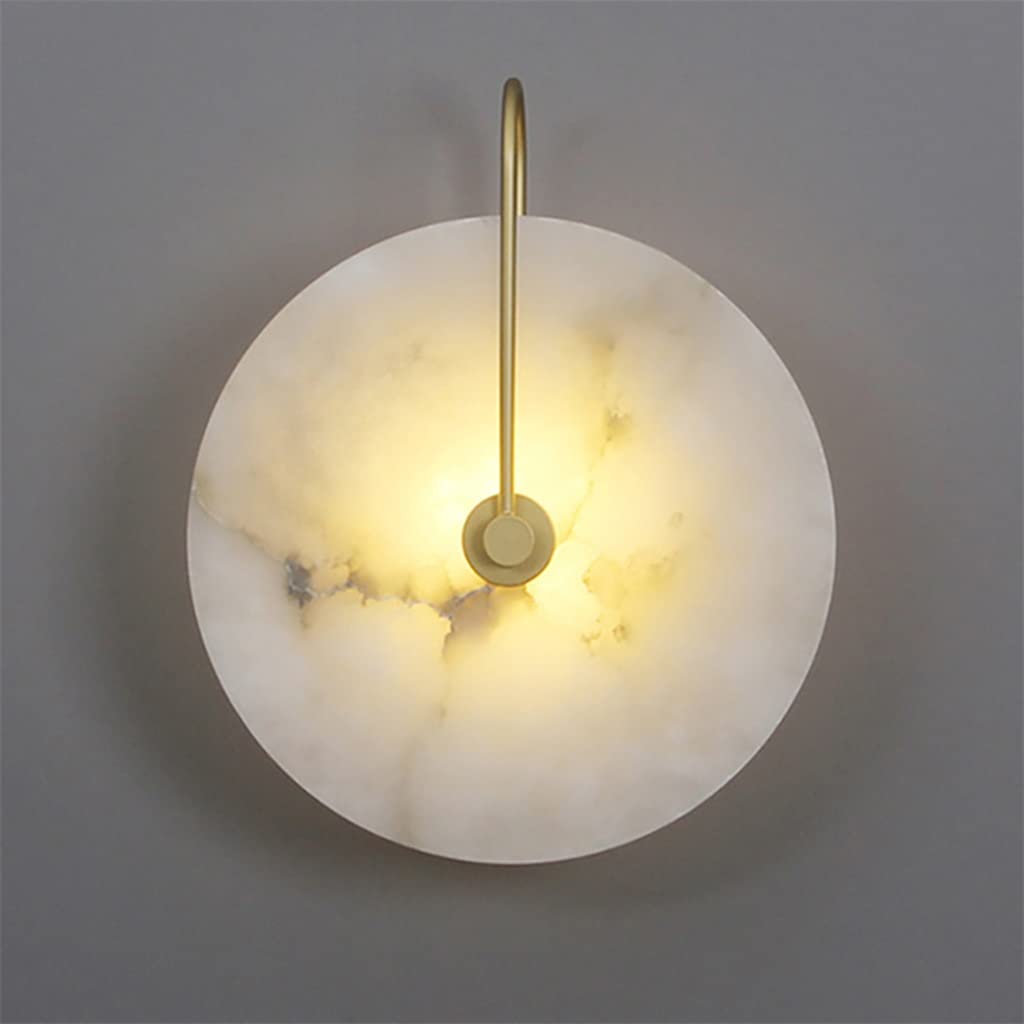 Modern Walnut Stone LED Wall Sconce - Black Gold Indoor Wall Lamp for Bedroom, Foyer & Loft - 16CM Warm White Light - Elegant Home Decor Lighting for Living Room, Hallway & Entryway