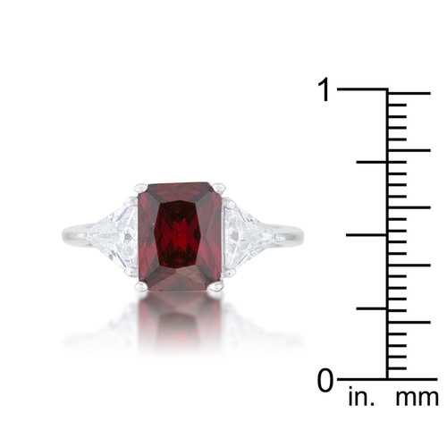Exquisite Garnet Rhodium Plated Engagement Ring for Women - Perfect for Proposals, Anniversaries & Special Occasions