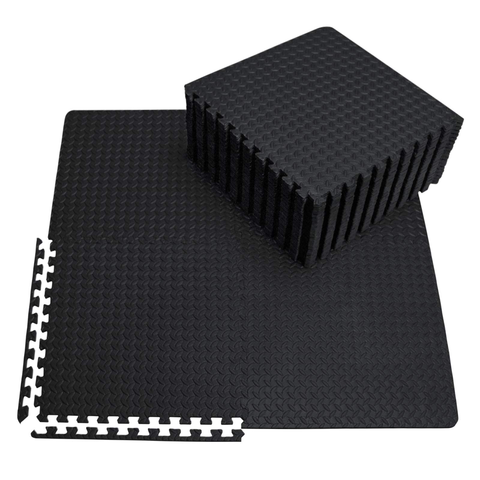 **Innhom 12/24/48 Tiles Interlocking Gym Flooring Mats - Durable Foam Exercise Mat for Home Gym, Garage & Workout Room - Non-Slip Floor Tiles for Yoga, Weightlifting & Cardio**    *(Use Cases: Perfect for home gyms, garage workouts, yoga sessions, weightlifting, cardio exercises, and protecting floors from heavy equipment.)*