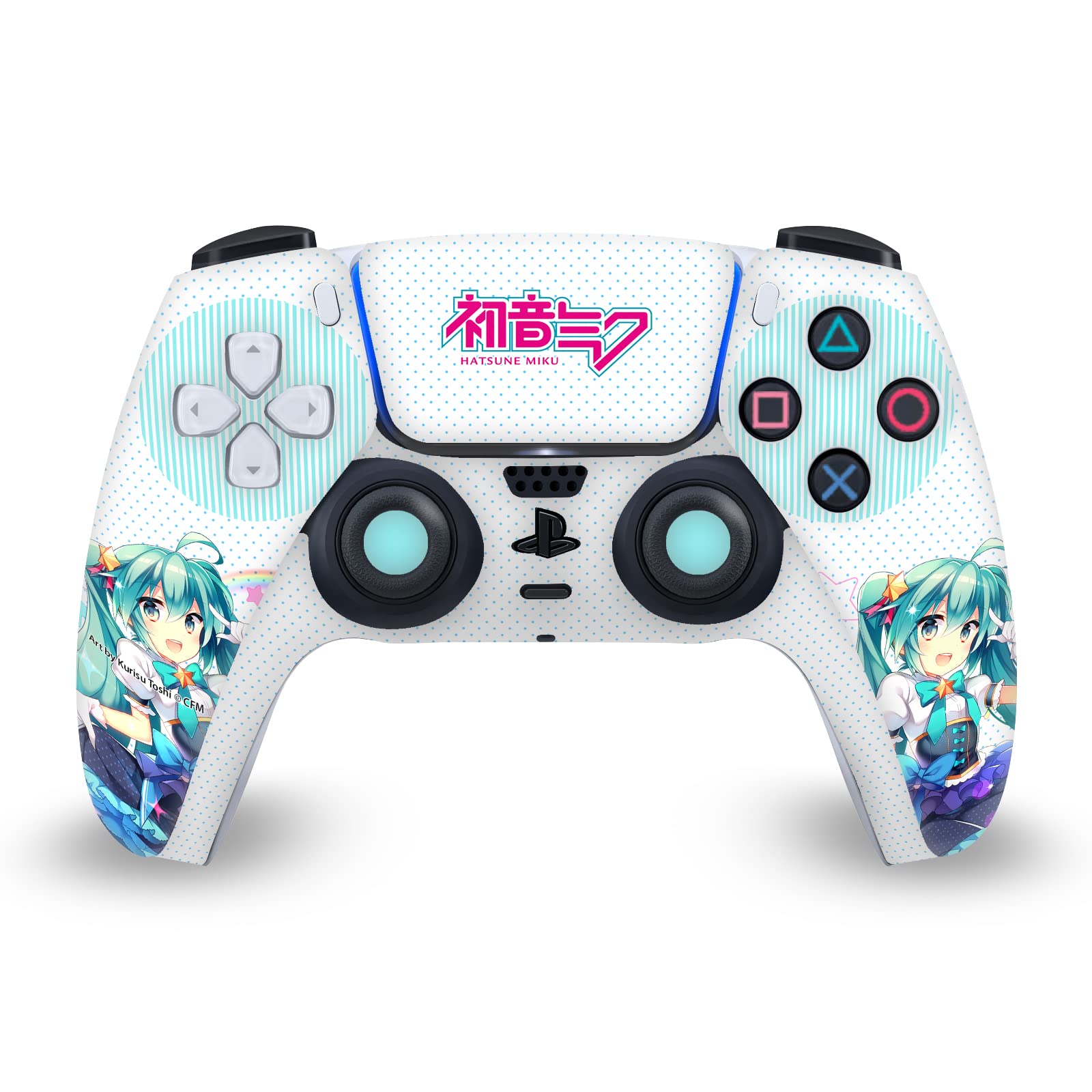 Hatsune Miku PS5 Controller Skin - Stars & Rainbow Design for DualSense Gaming