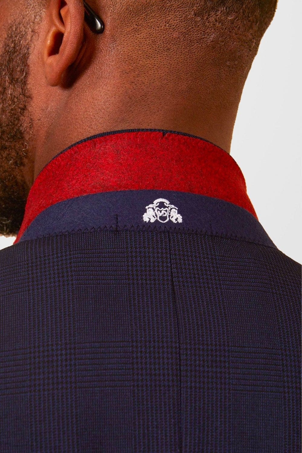 Marc Darcy Bromley Navy Check Blazer for Men - Classic Slim Fit Business Jacket - Perfect for Office, Wedding & Formal Events