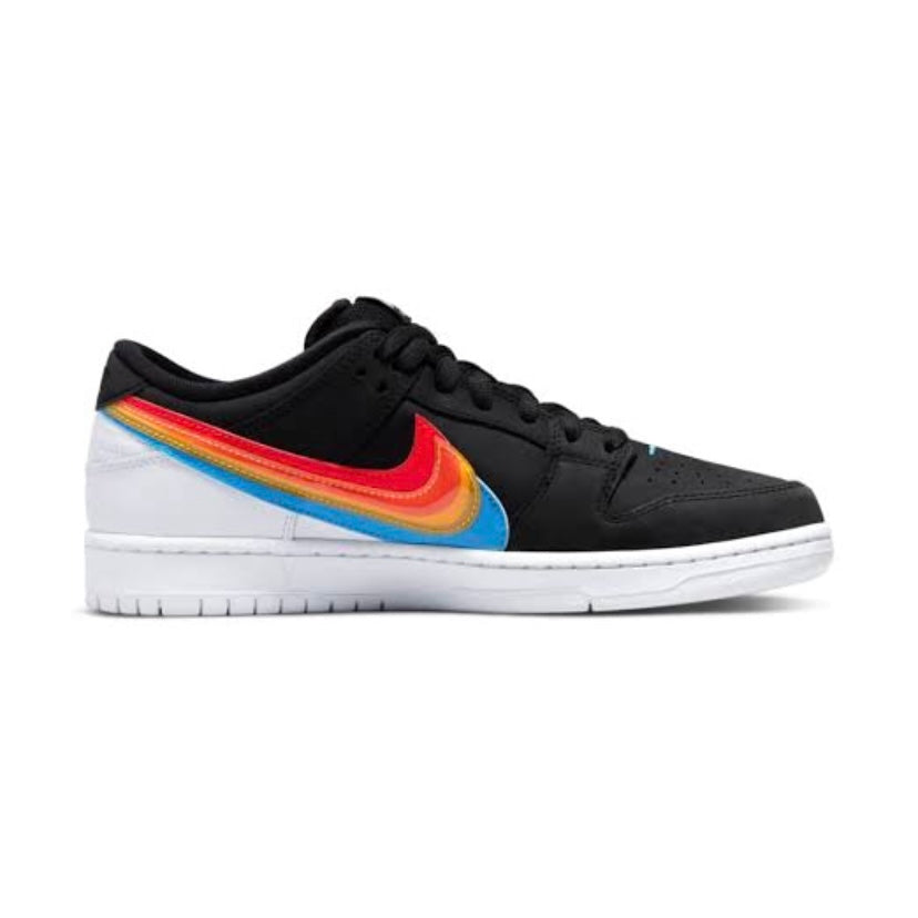 Nike SB Dunk Low Pro Polaroid Black Multi University Red Sneakers - Men's Skateboarding Shoes for Streetwear & Casual Style | Perfect for Skating, Urban Fashion & Everyday Wear