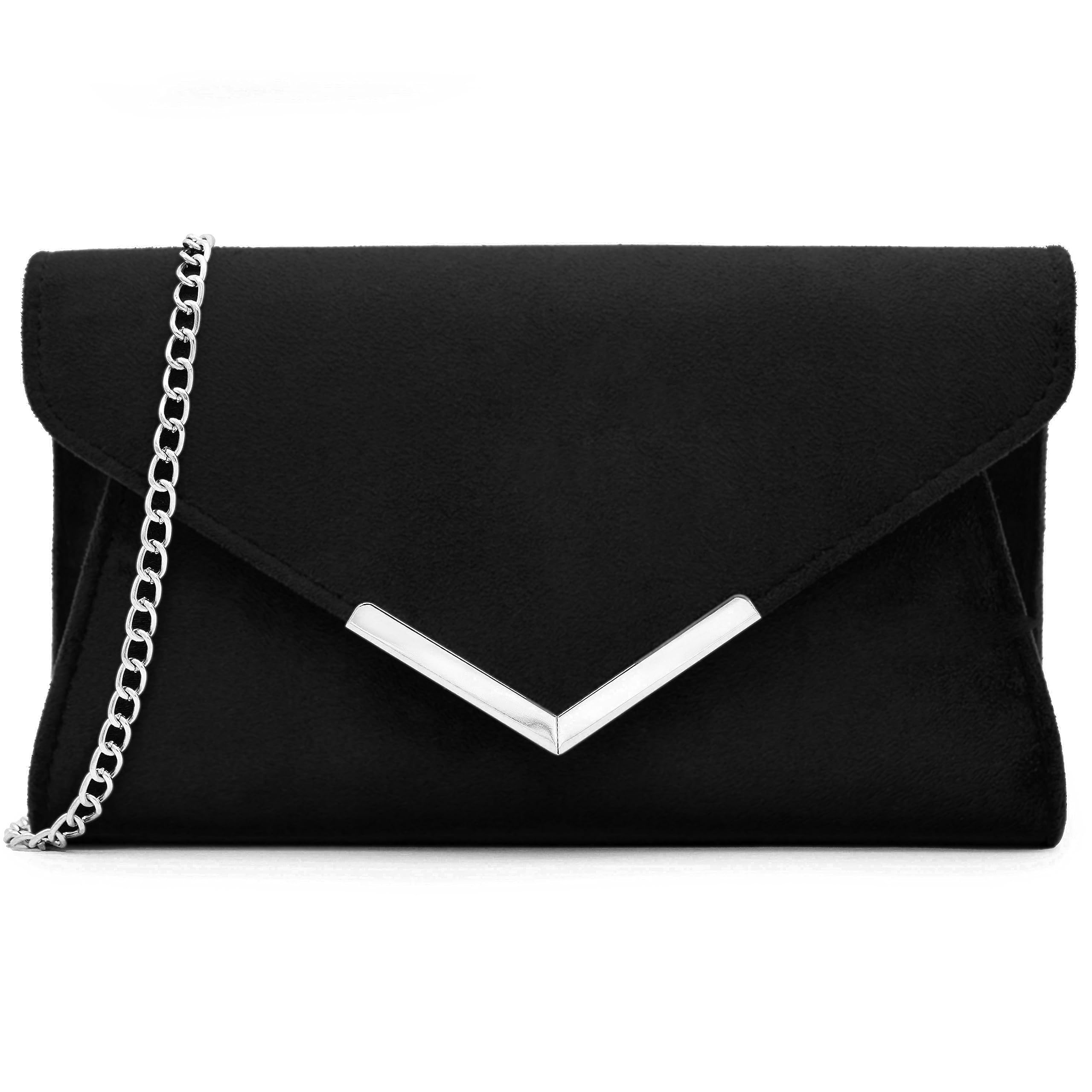 Milisente Women's Suede Clutch Bag - Elegant Metallic Evening Purse for Weddings, Parties & Special Occasions