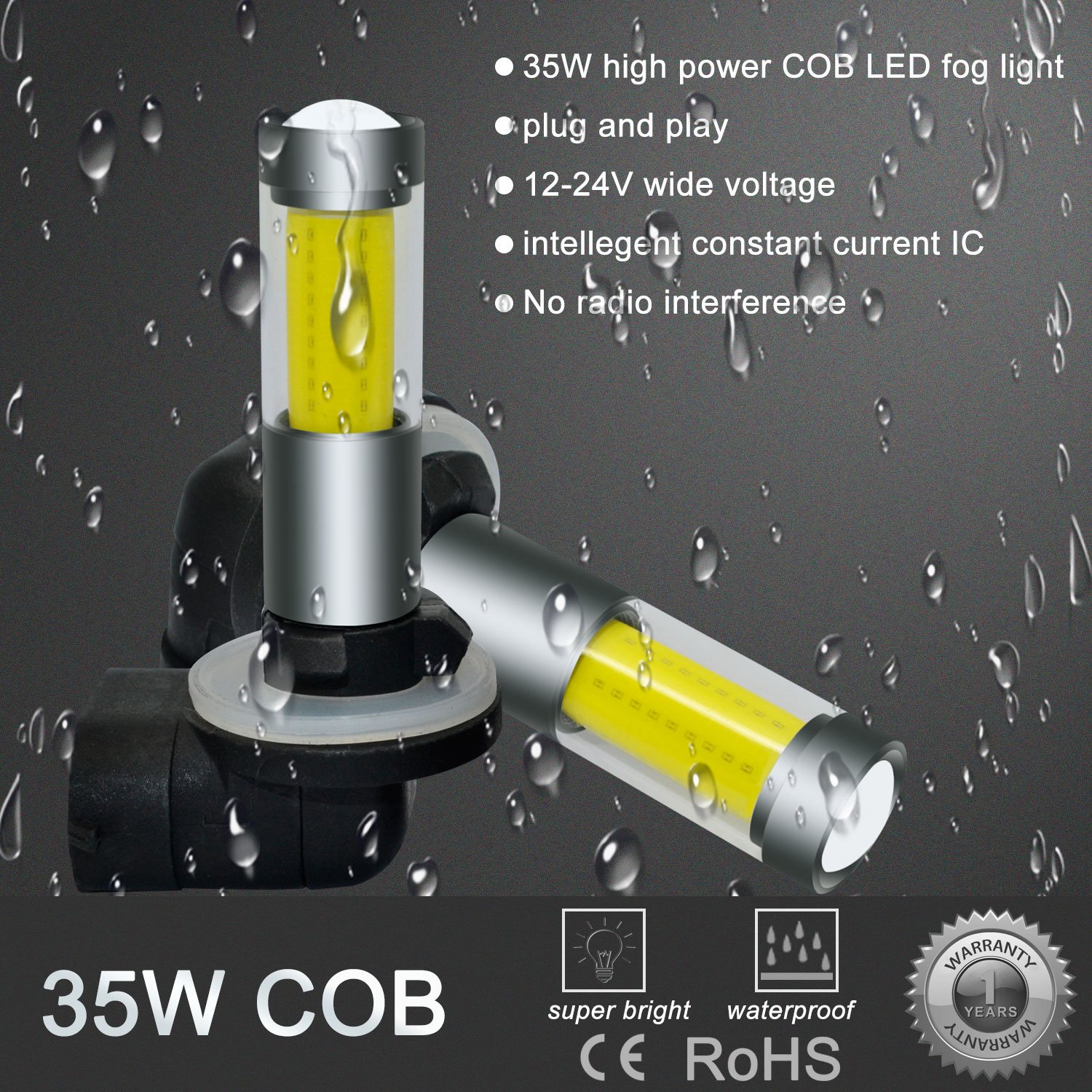 Alla Lighting Xtreme Super Bright LED 889 881 Fog Light Bulbs - High Power COB Universal 898 881 LED Bulb Replacement - 6000K Xenon White - Perfect for Trucks, SUVs, and Off-Road Vehicles in Foggy or Low Visibility Conditions