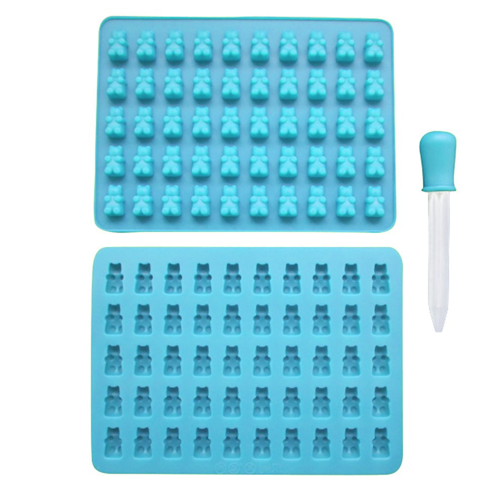 50 Cavity Silicone Ice Cube Tray - Small Crunchy Ice, Gummy Bear & Chocolate Mold for Candy Making, Jelly Molds - Perfect for Cocktails, Smoothies & Party Treats