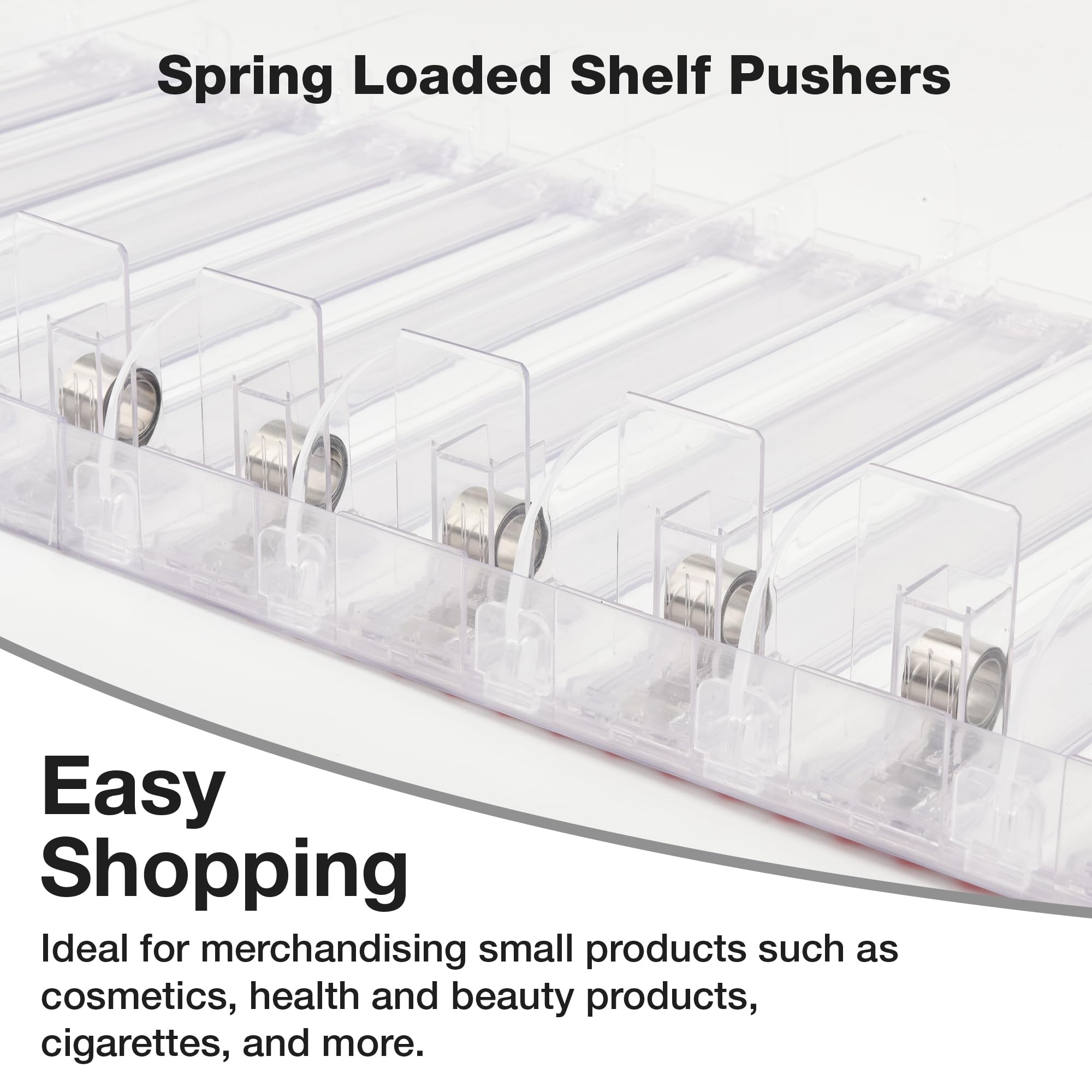 15-Pack Spring Loaded Shelf Pushers Kit for Gondola Shelves - 3FT, 12in Long for 29-38 Oz Products | Retail Shelf Organizers for Supermarkets, Convenience Stores & Pantry Organization