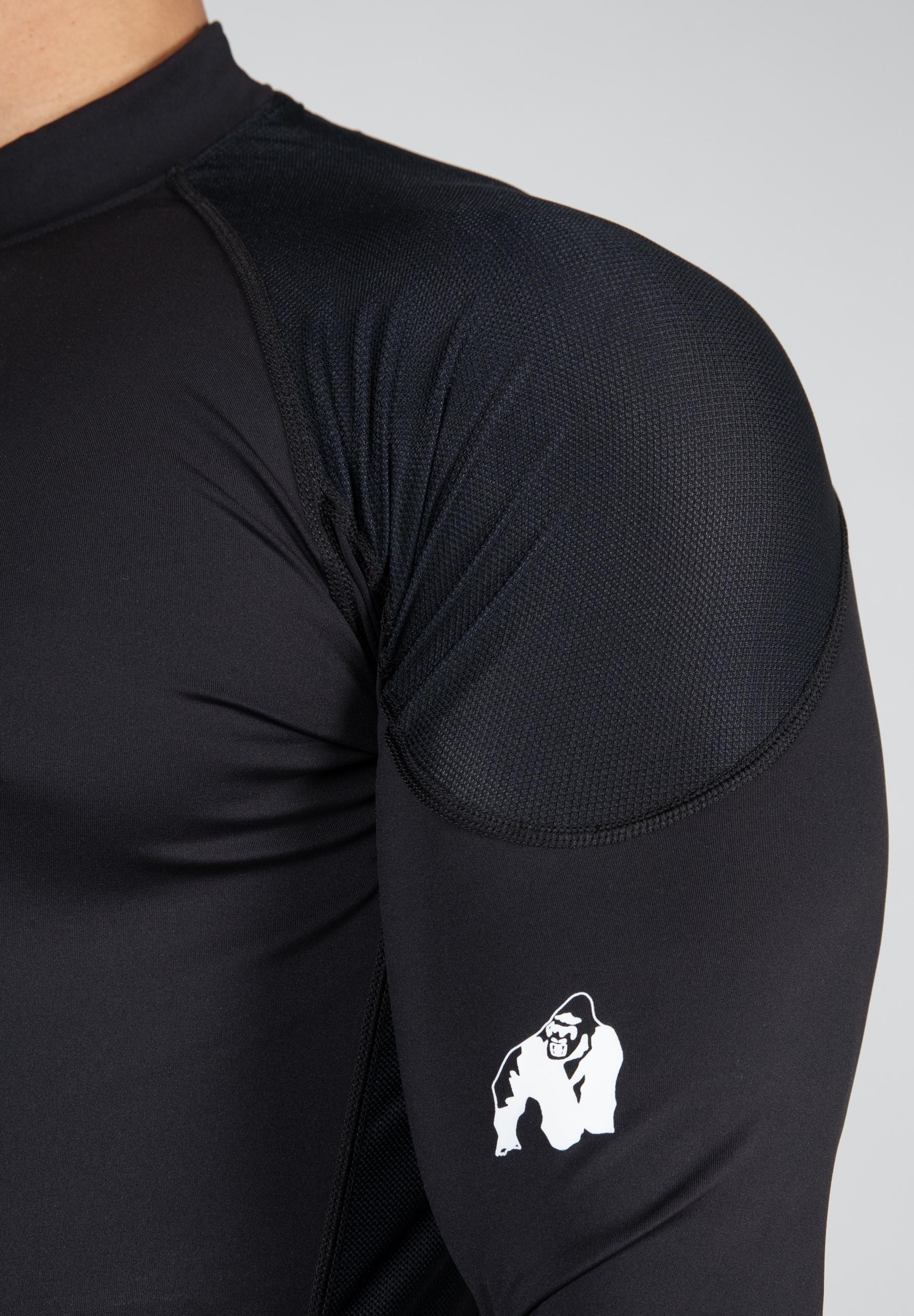 Lorenzo Performance Long Sleeve Shirt for Men - Moisture Wicking & Breathable Workout Top - Black - Ideal for Gym, Running, and Outdoor Activities