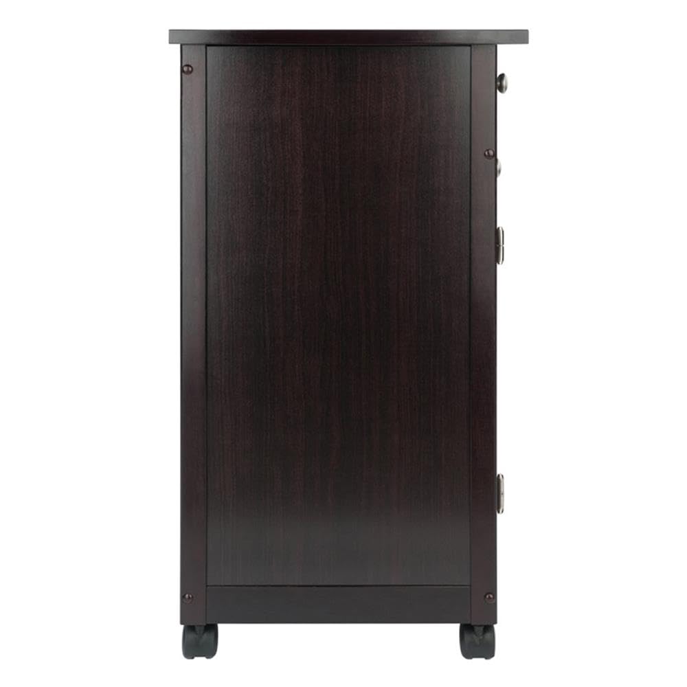 WINSOME Savannah Espresso Kitchen Island with Storage Shelf - Perfect for Small Kitchens, Dining & Breakfast Nooks